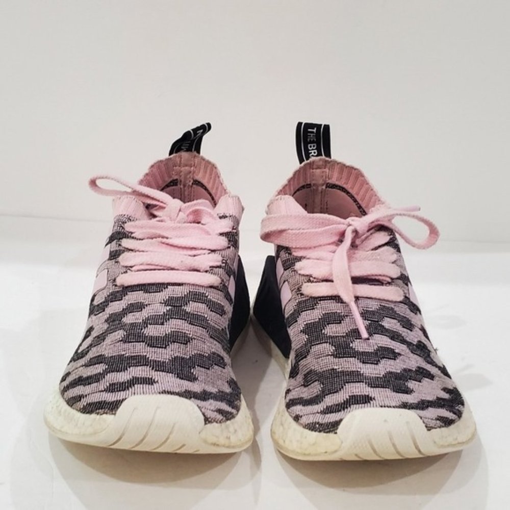 Adidas NMD R2 Primeknit Shoes US Women Size 6 Wonder Pink Black Boost BY…